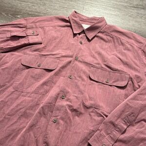 Jigsaw London Shirt Mens Large Pink Long Sleeve Button Up England Double Pocket